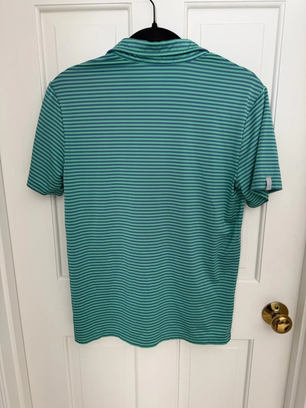 Boys RLX Green and Blue Striped Polo Shirt